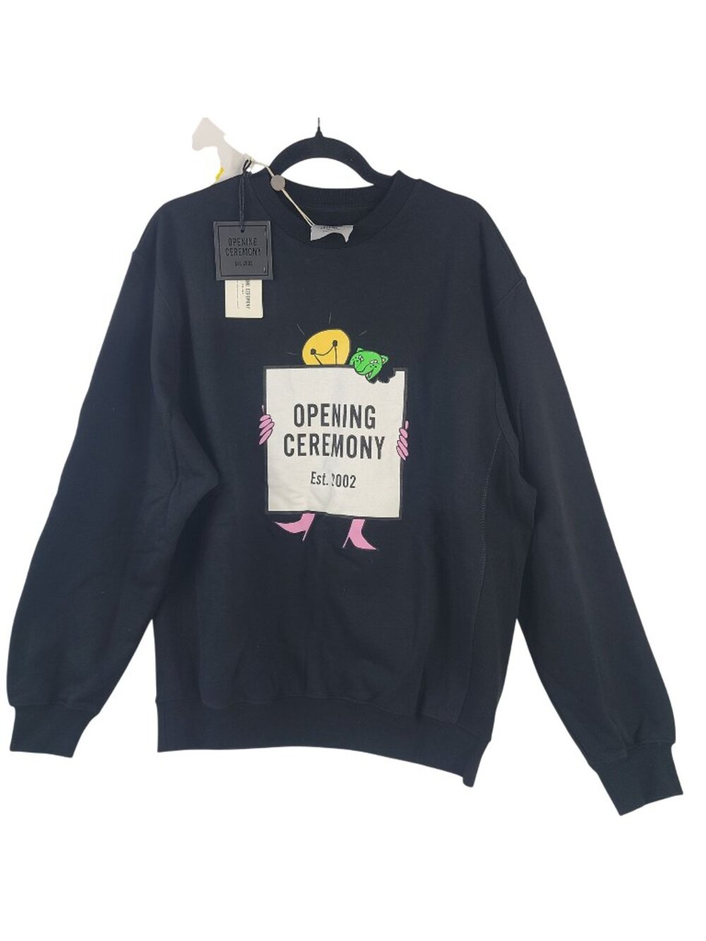 NEW Opening Ceremony Light Bulb Logo Black Sweatshirt Sz L Made In Italy